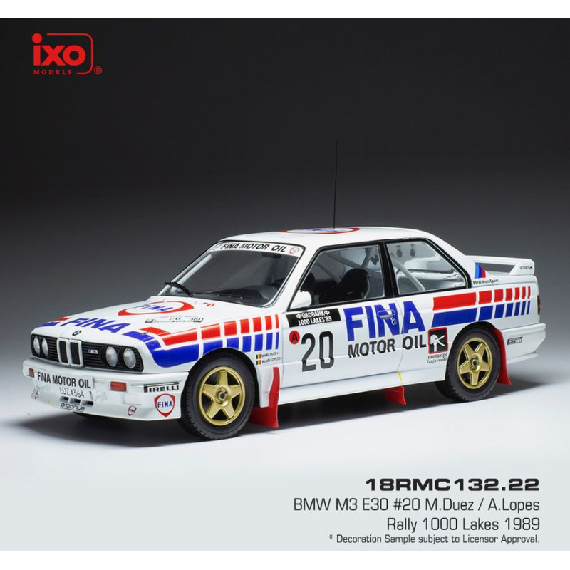 IXO 1/18 BMW M3 (E30) č.20 (132.22) M.Duez / A.Lopes 1989 RALLYE WM / 1000 LAKES
