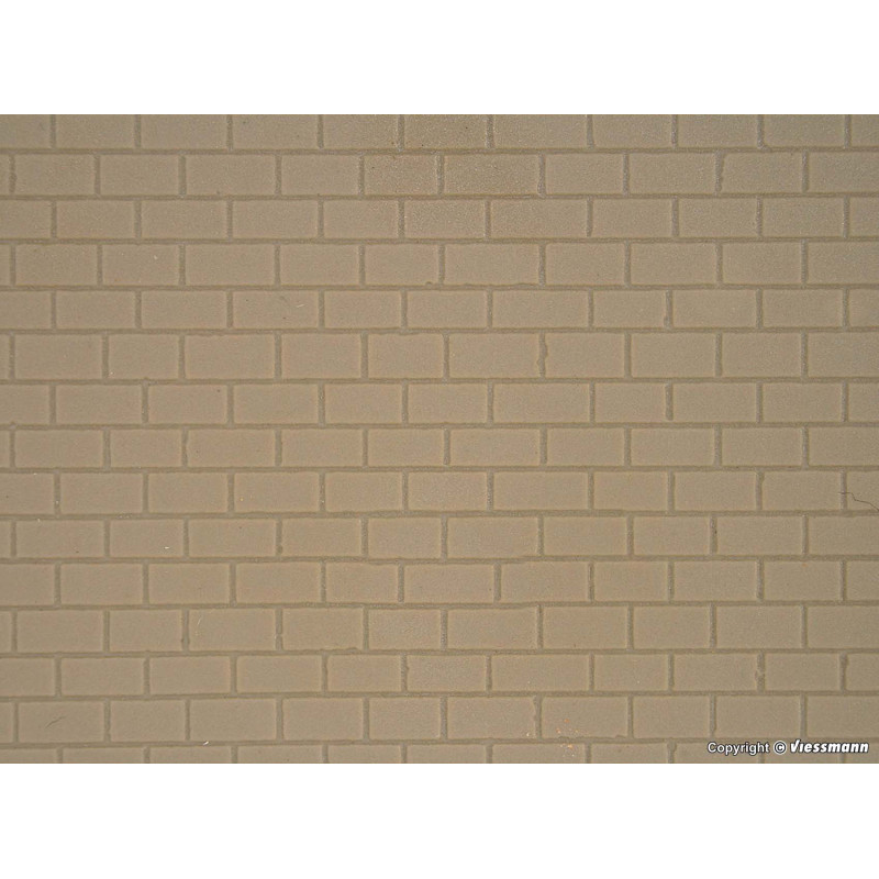 KIBRI 34137 H0 PLATE 20*12 cm - brick wall gray