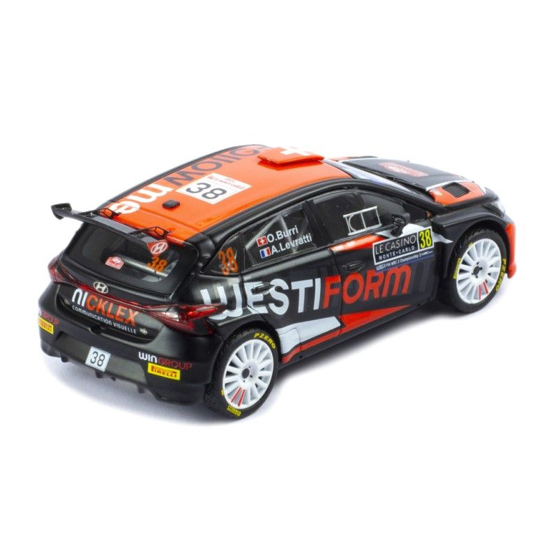 IXO 1/43 HYUNDAI i20 N Rally2 No.38 WRC2 (891.22) O.Burri / A.Levratti 2023 RALLY MONTE CARLO
