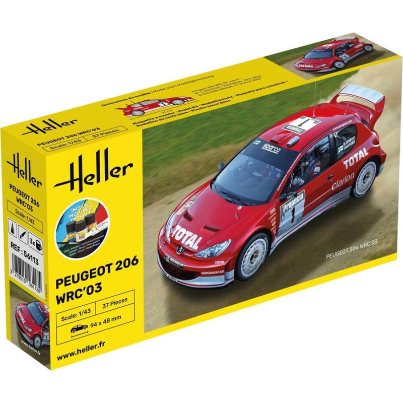 HELLER 1/43 PEUGEOT 206 WRC "03 (56113)  Start Set