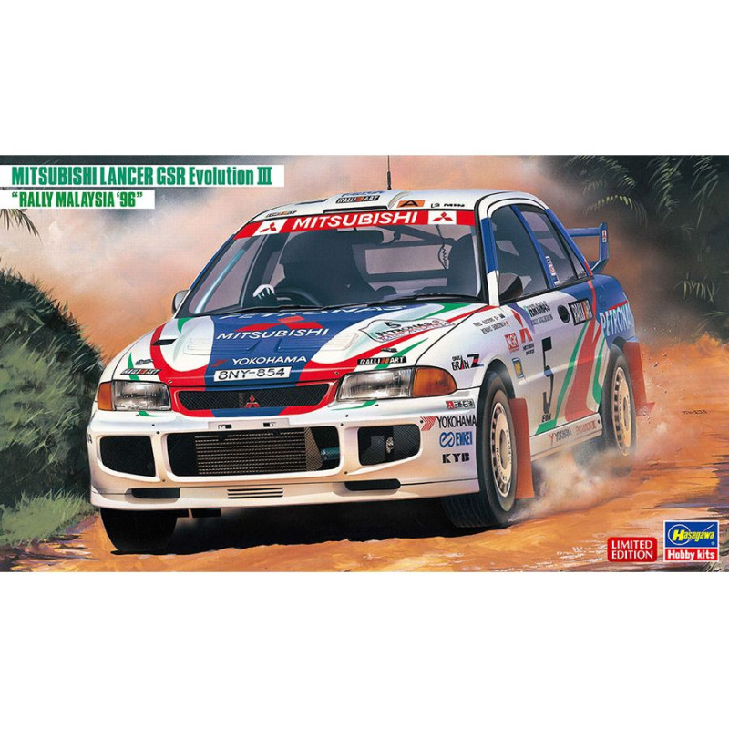 HASEGAWA 1/24 MITSUBISHI LANCER GSR      EVOLUTION III (20537) "RALLY MALAYSIA 96"