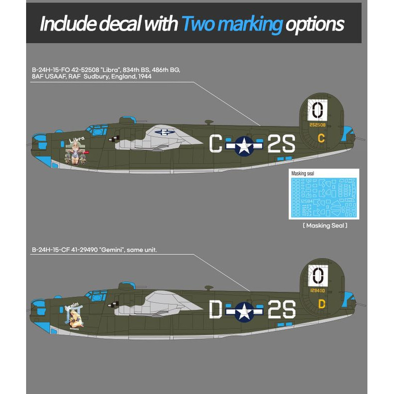 ACADEMY 1/72 USAAF B-24 H Liberator      Zodiac (12584)