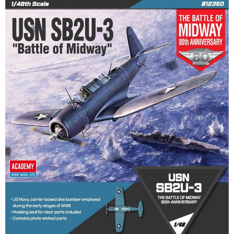 ACADEMY 1/48 USN SB2U-3 Battle of Migway 80th (12350)