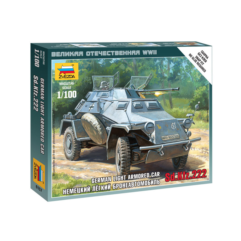 ZVEZDA 1/100 SD. KFZ 222 ARMORED CAR (6157)