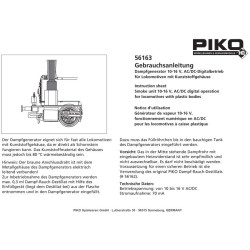PIKO 56163 GENERATOR DYMU 10 - 16 V /    AC/DC BR 78 / BR 83.10