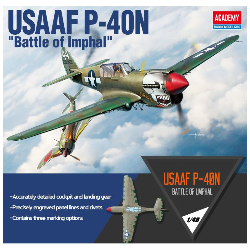 ACADEMY 1/48 USAAF P-40N (12341) "Battle of Imphal"