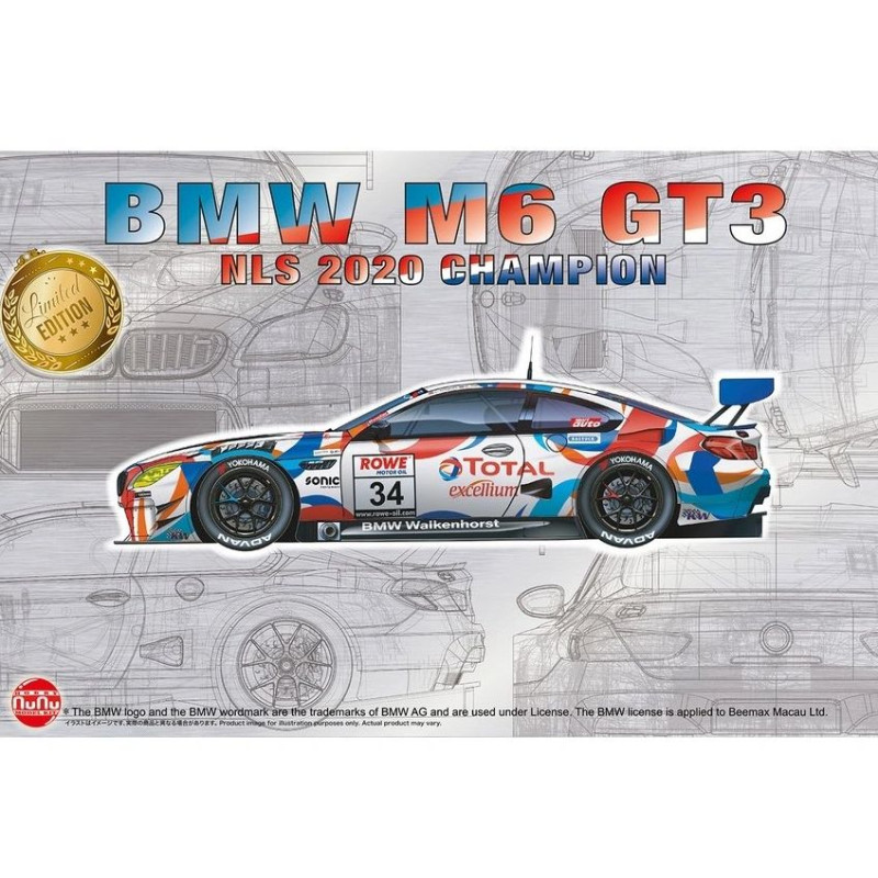 NUNU 1/24 BMW M6 GT3 NLS 2020 CHAMPION (24042)