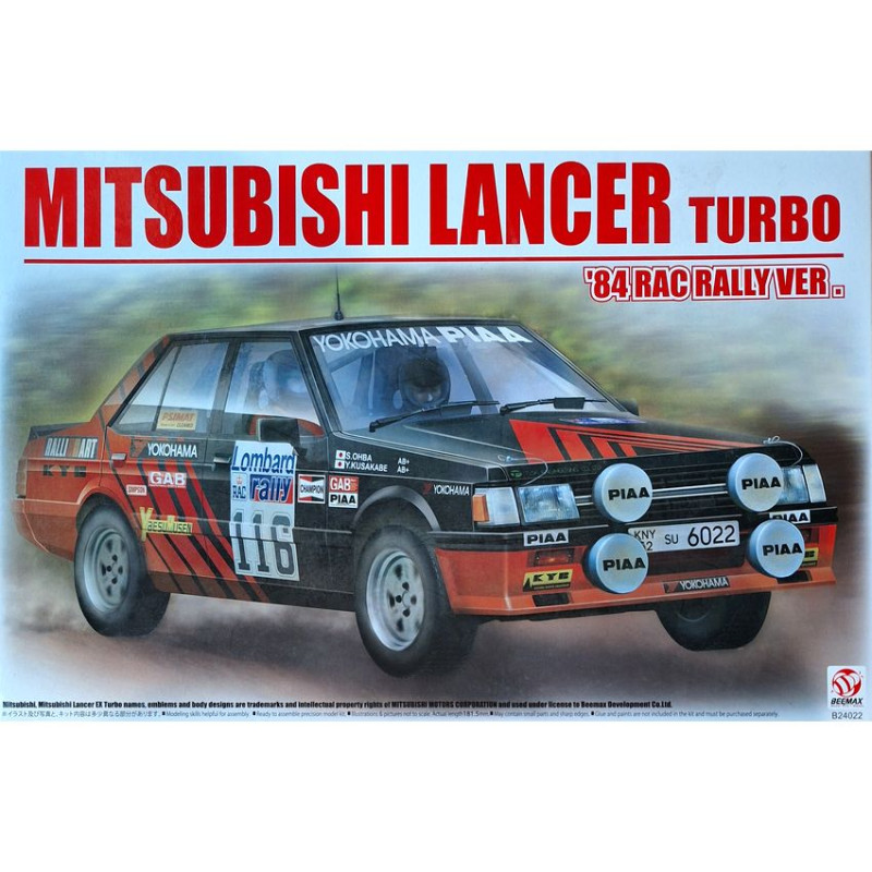 BEEMAX 1/24 MITSUBISHI LANCER TURBO 84 RAC (24022)