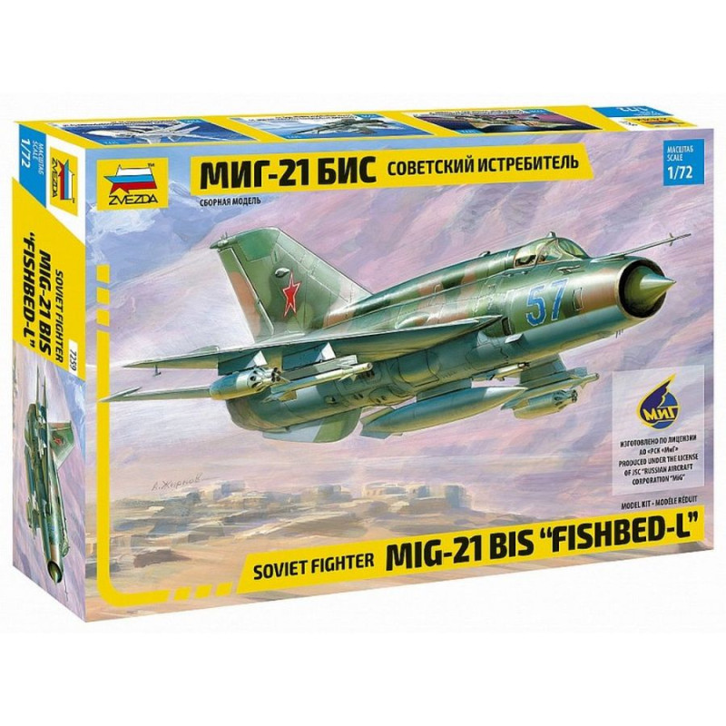 ZVEZDA 1/72 MIG-21 BIS SOVĚTSKÁ STÍHAČKA (7259)