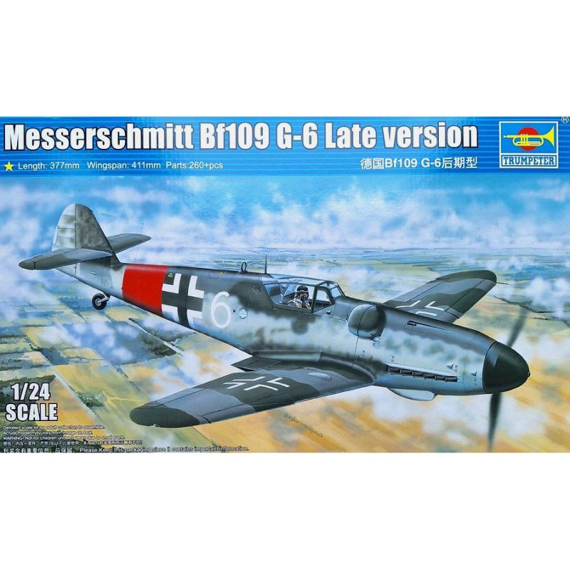 TRUMPETER 1/24 Messerschmitt Bf109 G-6 pozdní verze (02408)