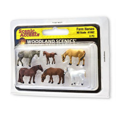 WOODLAND A1862 H0 FIGURES - FARM HORSES