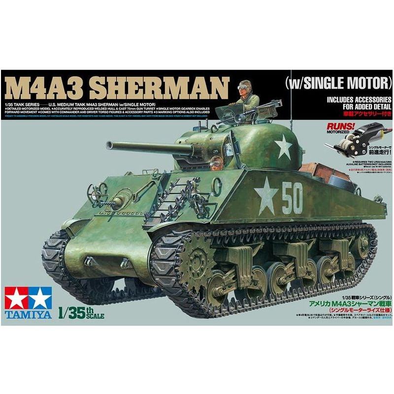 TAMIYA 1/35 M4A3 SHERMAN (s motorem) / (30056)