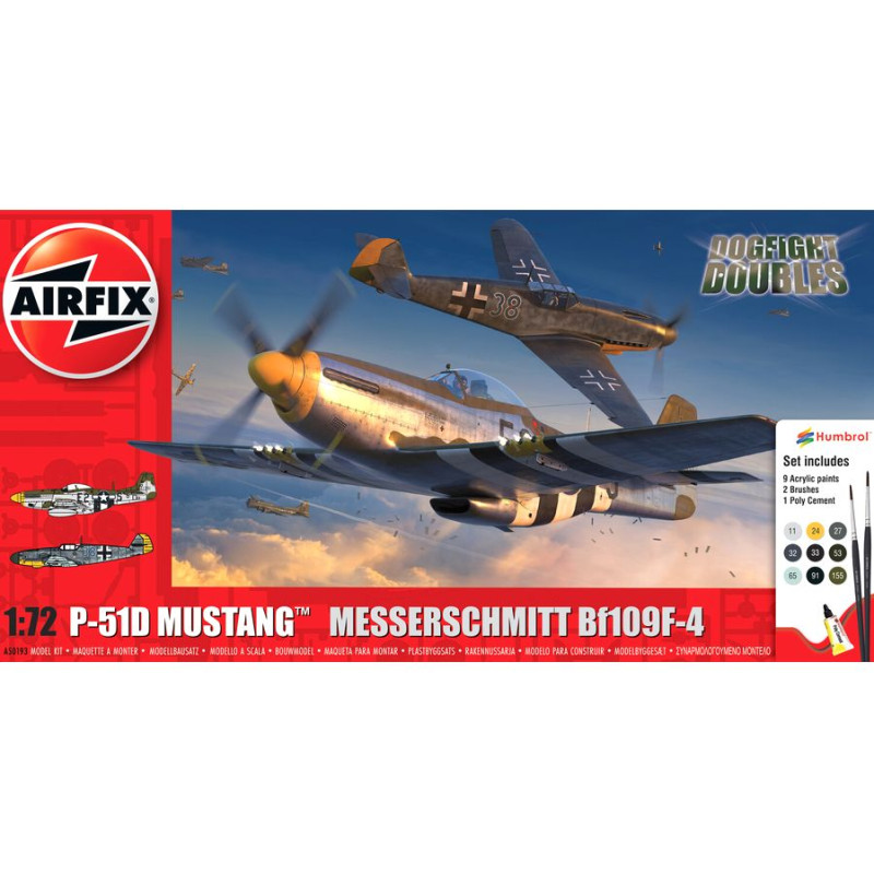 AIRFIX 1/72 P-51 MUSTANG vs Bf109fF-4 Dogfight (50193) SET