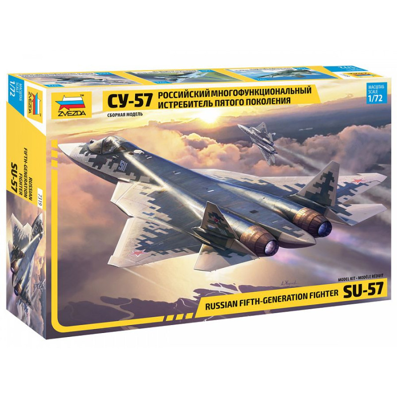 ZVEZDA 1/72 SUKHOI SU-57 (7319) RUSKÝ STÍHACÍ LETOUN PÁTÉ GENERACE