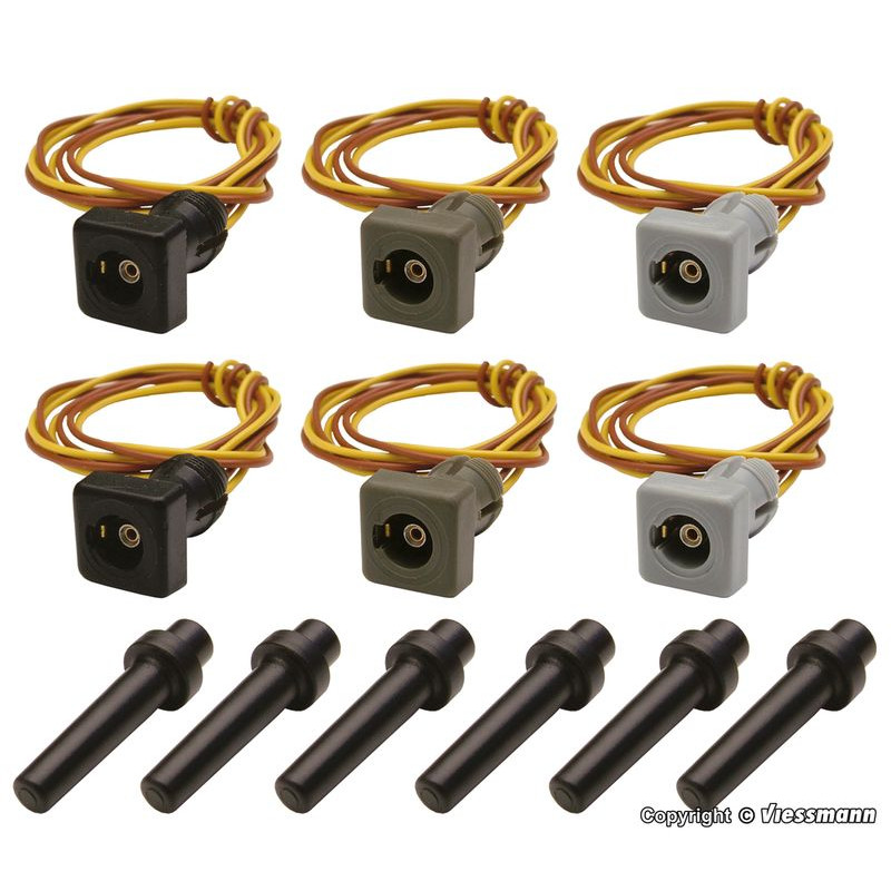 VIESSMANN 6806 H0 PLUG-IN sockets for lanterns 6 pcs.