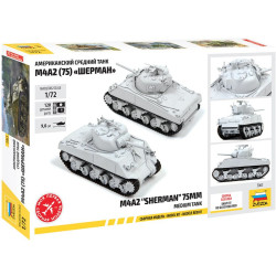 ZVEZDA 1/72 M4A2 (75mm) SHERMAN MEDIUM   TANK (5063)