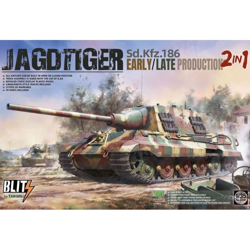 TAKOM 1/35 JAGTIGER Sd.Kfz.186 (8001)    EARLY/LATE 2in1