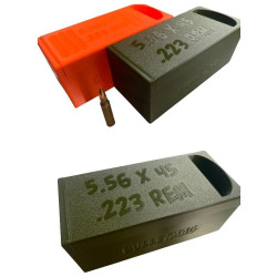 BULLETMAG PUDEŁKO NA AMUNICJĘ AR .223    REM / 5,56x45 NATO / 50 - srebrne / przesuwna pokrywka