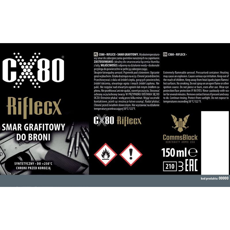 RifleCX GRAPHITE SPRAY - Mazivo ve spreji 150 ml