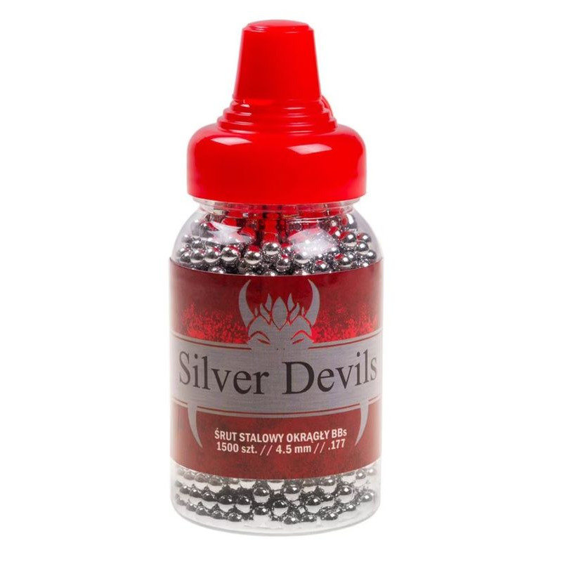 DEVILS 4.5 mm steel BB SILVER shot / 1500 pieces (451500ZNBT-B)