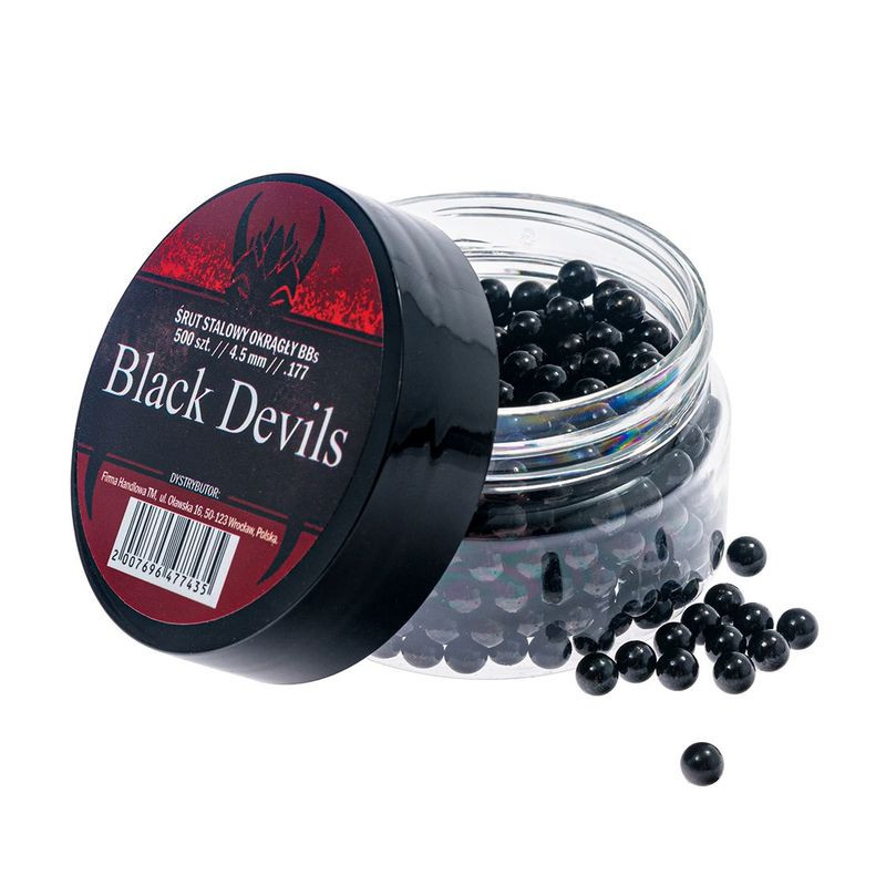 DEVILS 4.5 mm steel BB BLACK shot / 500 pieces (45500BZBT)