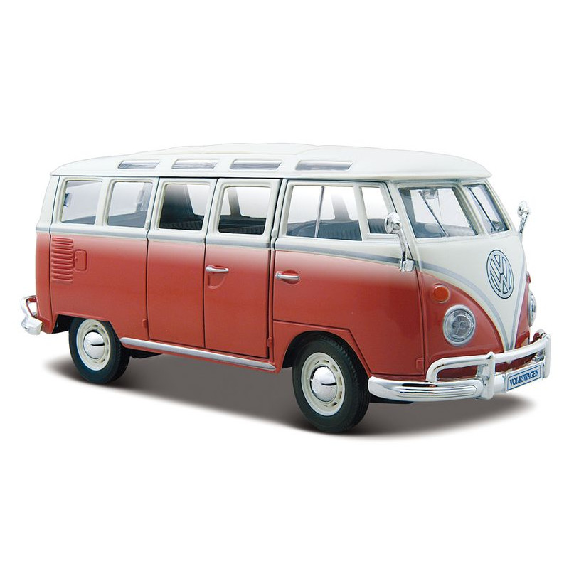 MAISTO 1/25 VOLKSWAGEN VAN SAMBA bílá a červená (31956)