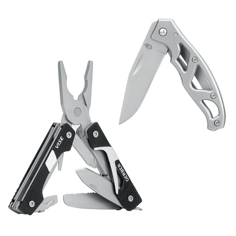 GERBER zestaw Multitool Vise + nóż       składany Mini Paraframe (003205)