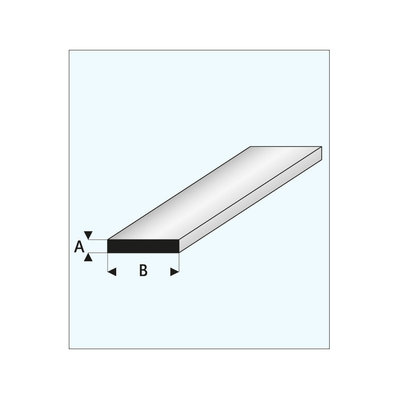 HM PLASTIC FLAT BAR 0.25 × 4 × 350 mm   (EVG107) - 1 piece