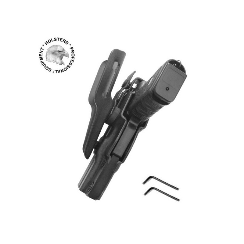 IWO HEST KABURA do Glock 17/19           BLACK-HARRIER (SSS2007) prawa / czarna / Kydex