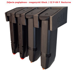 BULLETMAG UCHWYT NA MAGAZYNKI 9 mm / x4  / czarny / na magnes / wsuwane od przodu