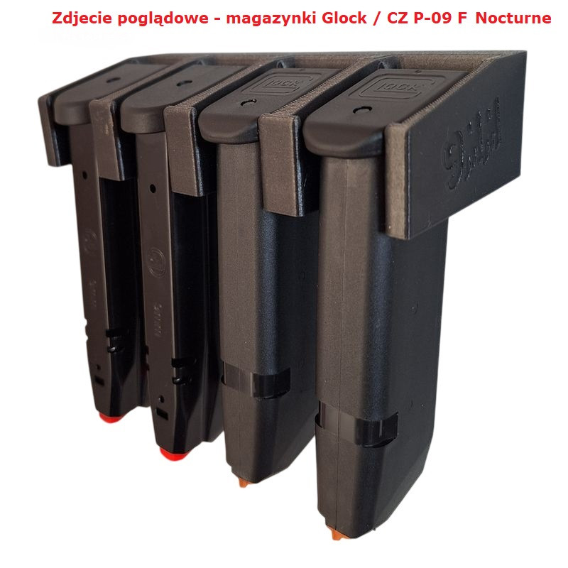 BULLETMAG MAGAZINE HOLDER 9 mm / x4 / black / for magnet / inserted from front