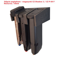 BULLETMAG UCHWYT NA MAGAZYNKI 9 mm / x3  / czarny / na magnes / wsuwane od przodu