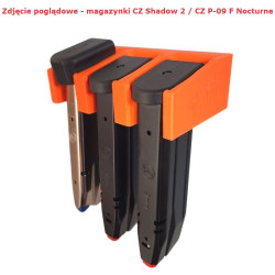 BULLETMAG MAGAZINE HOLDER 9 mm / x3 / orange / for magnet / inserted from the front