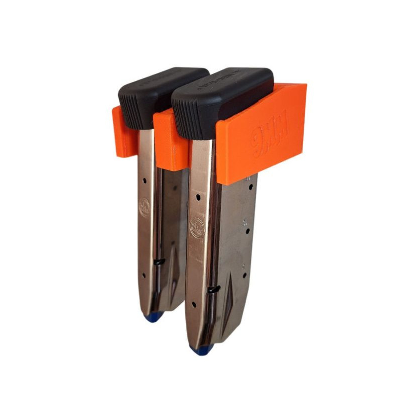 BULLETMAG Pouzdro na zásobník 9 mm / x2 / oranžové / magnet / přední násuvné pouzdro