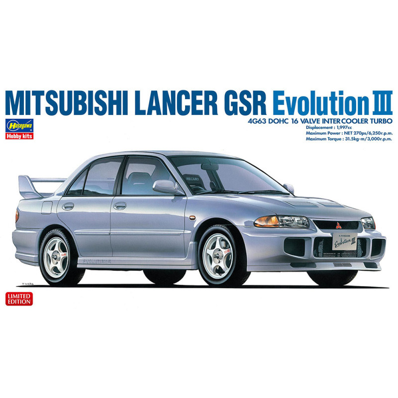 HASEGAWA 1/24 MITSUBISHI LANCER GSR      EVOLUTION III (HA20708)