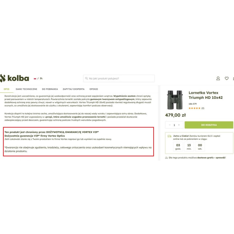 VORTEX Triumph HD 10x42 Binoculars (TRI-1042)