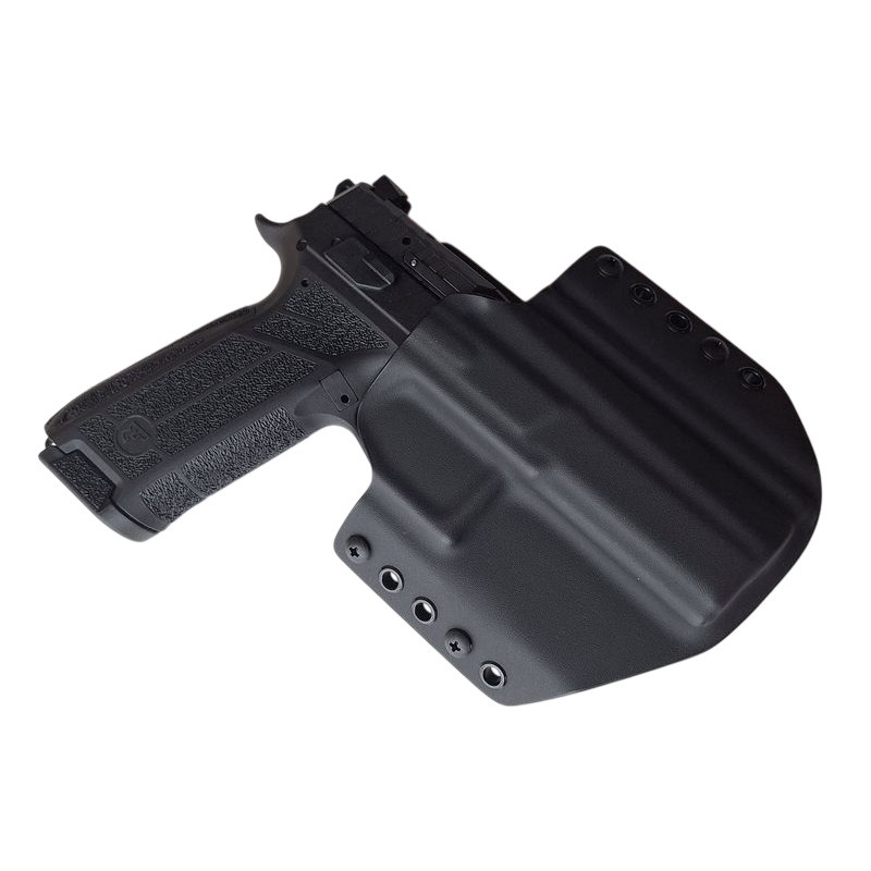 RH HOLSTERS Kabura OWB Classics CZ P-09  F NOCTURNE / right - 1/2 sweatguard / steel loops 40 mm / black KYDEX