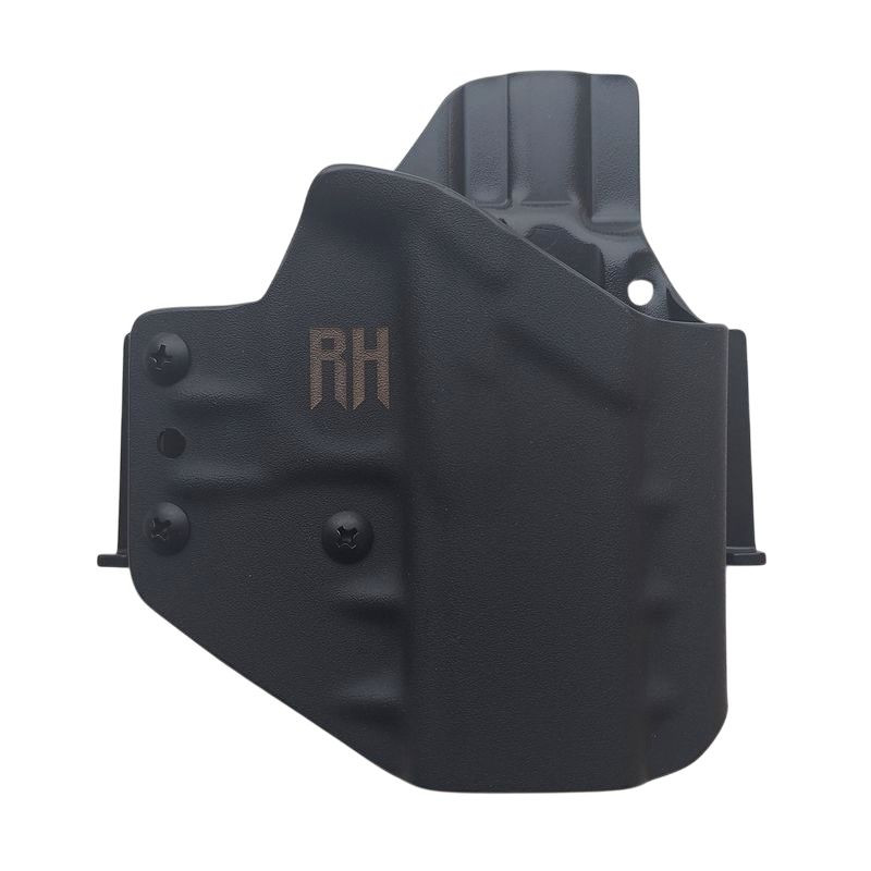 RH HOLSTERS Kabura OWB Frogy GLOCK       G43/X/rail also for 48 / right - 1/2 sweatguard / speedloops 40 mm / black KYDEX