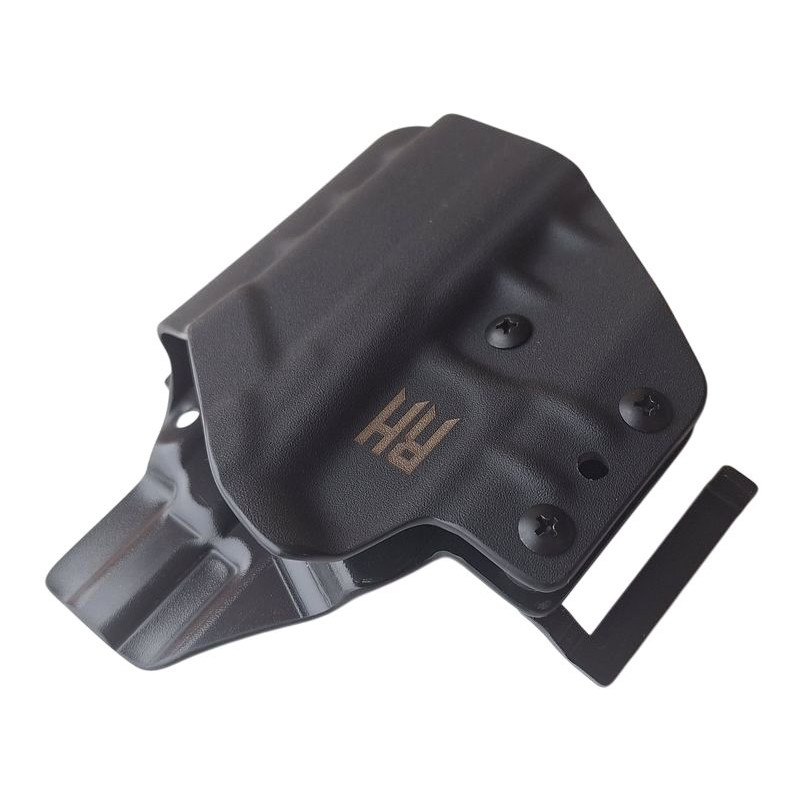 RH HOLSTERS Kabura OWB Frogy GLOCK       G43/X/rail also for 48 / right - 1/2 sweatguard / speedloops 40 mm / black KYDEX