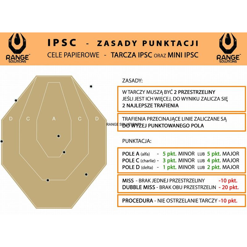 Kartonový štít RS IPSC bílo-hnědý ( 50 ks )