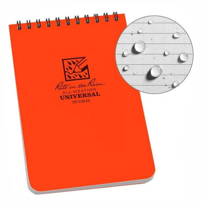 RITE in the RAIN Notes wodoodporny - 4   x 6" - OR46 - Intensywny Pomarańczowy