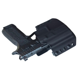 RH HOLSTERS Kabura OWB Classics CZ P-09  C NOCTURNE / left - half sweatguard / loops 40 mm / black KYDEX