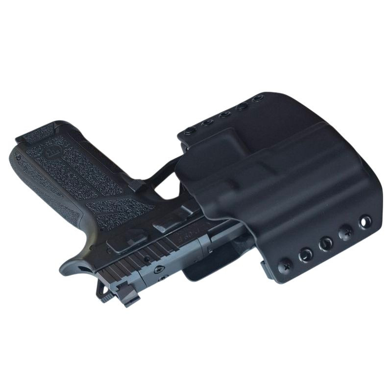 RH HOLSTERS Kabura OWB Classics CZ P-09  C NOCTURNE / left - half sweatguard / loops 40 mm / black KYDEX