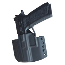 RH HOLSTERS Kabura OWB Classics CZ P-09  C NOCTURNE / left - half sweatguard / loops 40 mm / black KYDEX