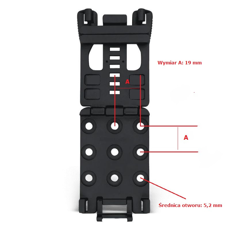 RH HOLSTERS Kabura OWB Sport CZ P-09 F   NOCTURNE / right - Tek-lok / 2 mm / black KYDEX