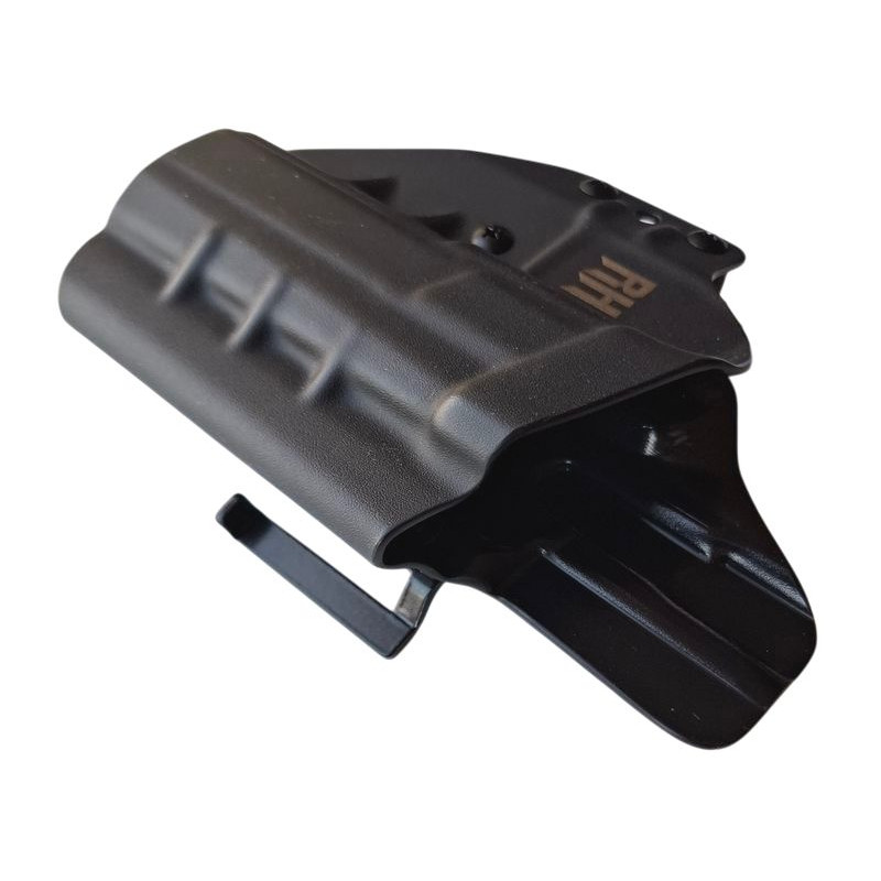 RH HOLSTERS Kabura OWB Frogy CZ P-09 F   NOCTURNE / right - 1/2 sweatguard / speedloopsoops 40 mm / black KYDEX