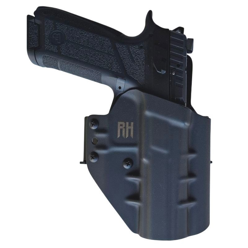 RH HOLSTERS Kabura OWB Frogy CZ P-09 F   NOCTURNE / right - 1/2 sweatguard / speedloopsoops 40 mm / black KYDEX