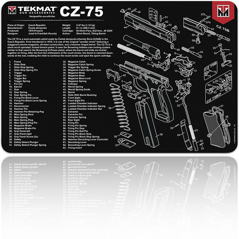 TEKMAT Mata do czyszczenia broni CZ-75   / 27x43 cm (TEK-R17-CZ75)