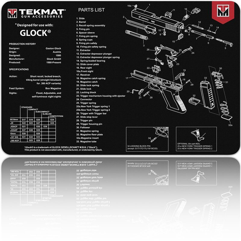 TEKMAT Mata do czyszczenia broni GLOCK   / 27x43 cm (TEK-R17-GLOCK)