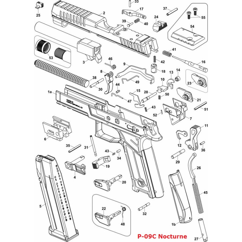 CZ pistolová jehla pro CZ 75/85, SP-01, P-09 C Nocturne (0420-0632-71ND) ĆESKA ZBROJOVKA